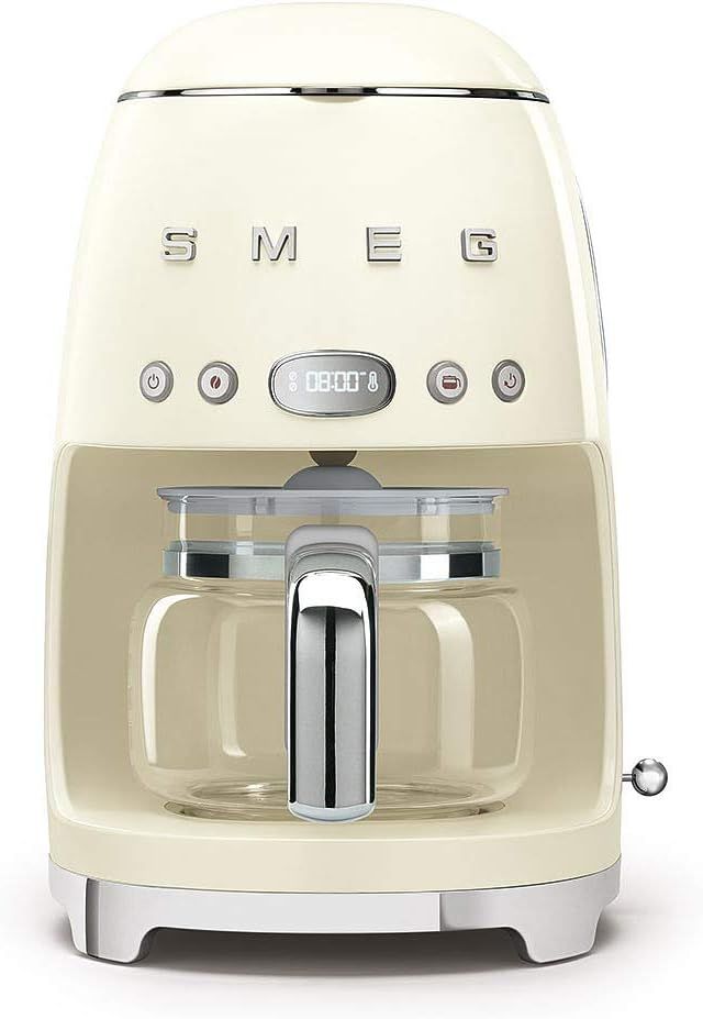 Smeg DCF02CRUK Drip Coffee Machine, 10 Cup Capacity, Auto-Start Mode, Reuseable Filter, Digital D... | Amazon (US)