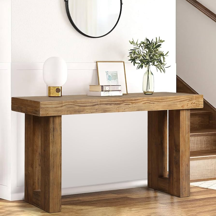 HOKYHOKY Reclaimed Solid Wood Console Table, 59" Long Farmhouse Entryway Table, Rectangular Couch... | Amazon (US)