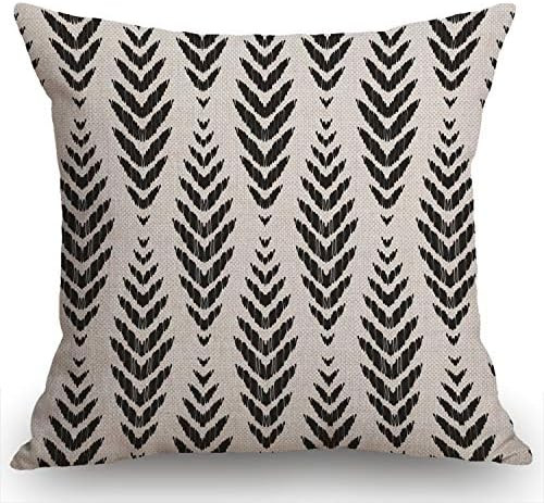 Swono Fashion Ikat Chevron Throw Pillow Cover Black and White Cotton Linen Decorative Pillow Case... | Amazon (US)
