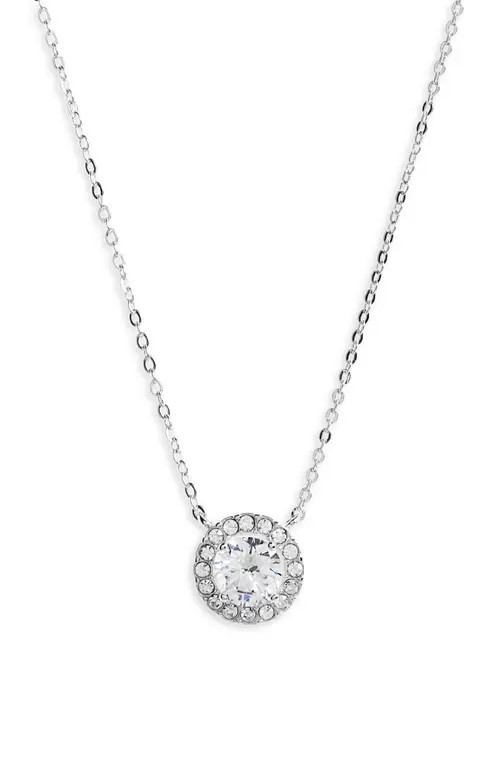 Nordstrom Cubic Zirconia Pendant Necklace in Clear- Silver at Nordstrom | Nordstrom