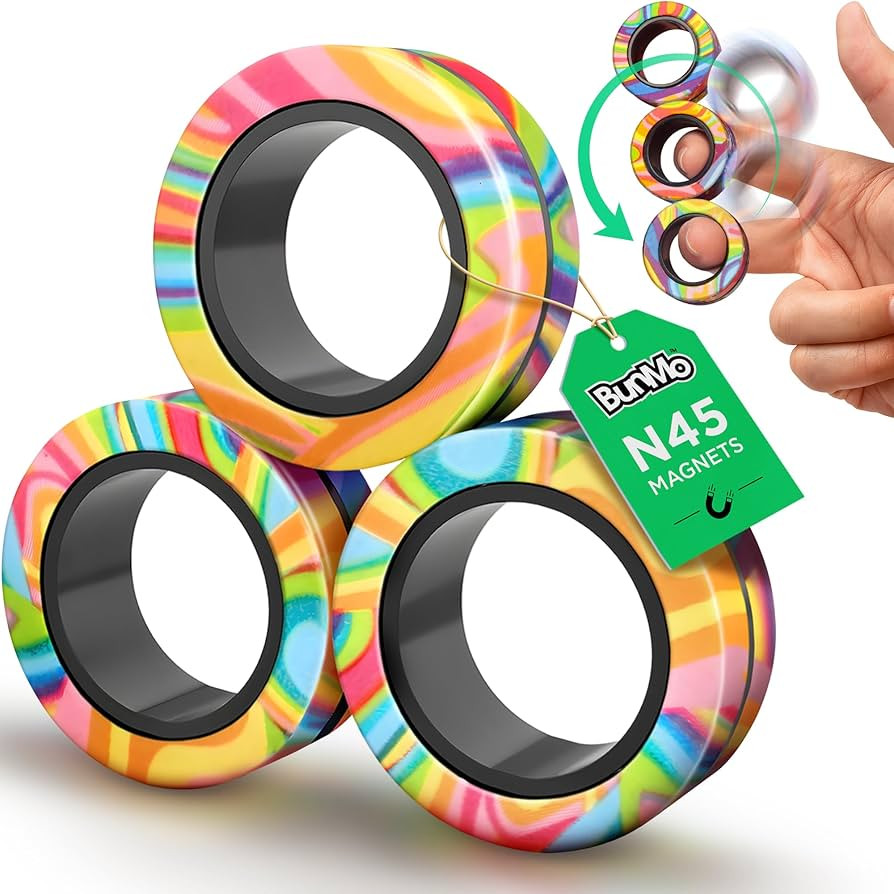 BunMo Easter Basket Stuffers - Multicolor Magnetic Rings - Easter Basket Stuffers for Teens - Imp... | Amazon (US)