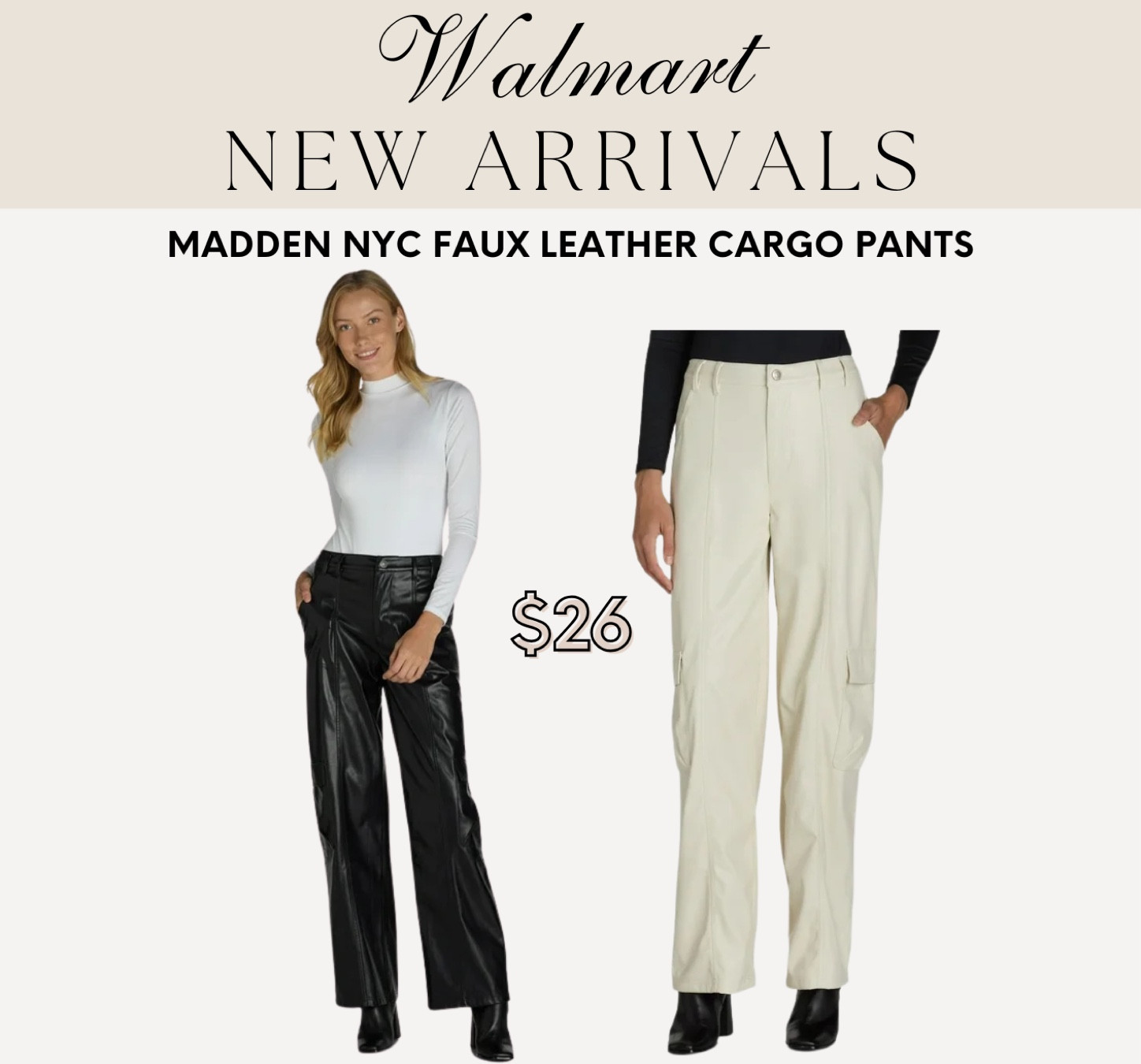 Madden NYC Women's Faux Leather Cargo Pants, Walmart fashion 

#LTKSeasonal #LTKFindsUnder50 #LTKStyleTip
