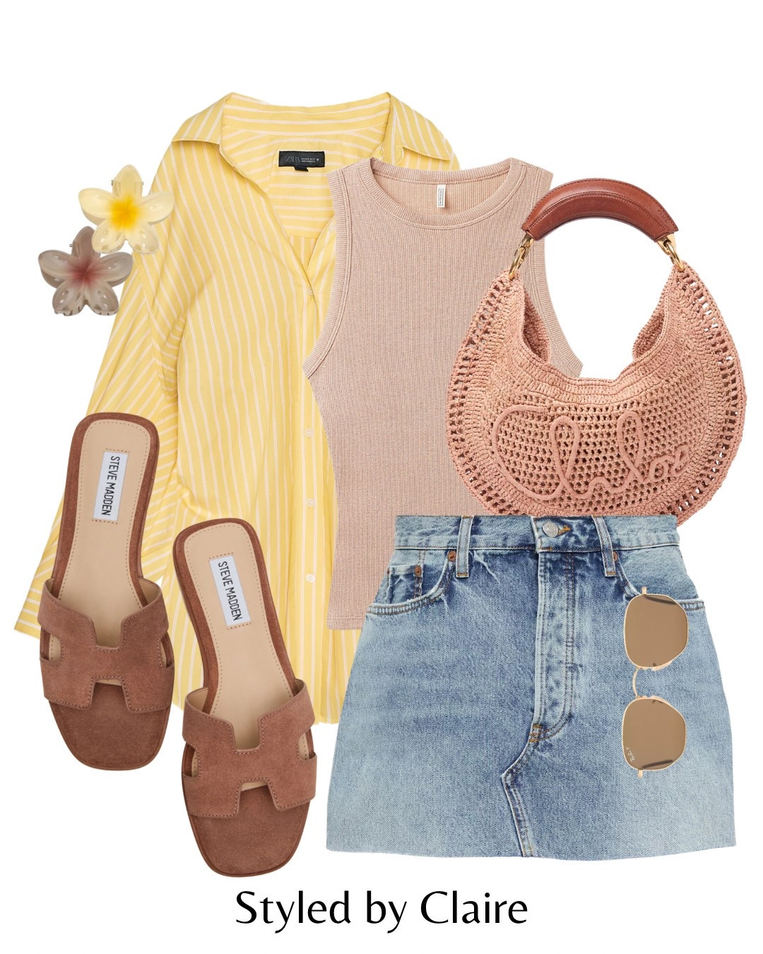 Yellow & pink stripe shirt styling💛💝
Tags: new in Zara oversized camiseta top tank vest ribbed top denim agolde skirt Chloe raffia bag summer banana Steve Madden sandals hair claw clips fashion spring summer inspo outfit ideas chic women’s style capsule wardrobe statement holiday vacation look city break

#LTKspring #LTKstyletip #LTKsummer