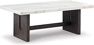Signature Design by Ashley Burkhaus Traditional Rectangular Coffee Table with Marble Tabletop, Da... | Amazon (US)