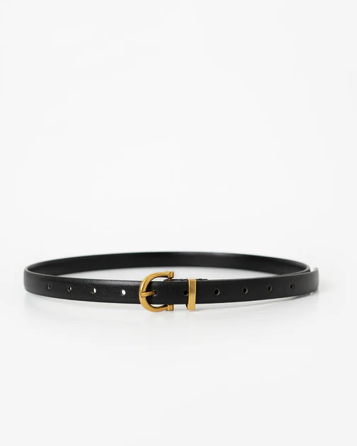 Maxine Gold Buckle Leather Belt - Black - SALE | VICI