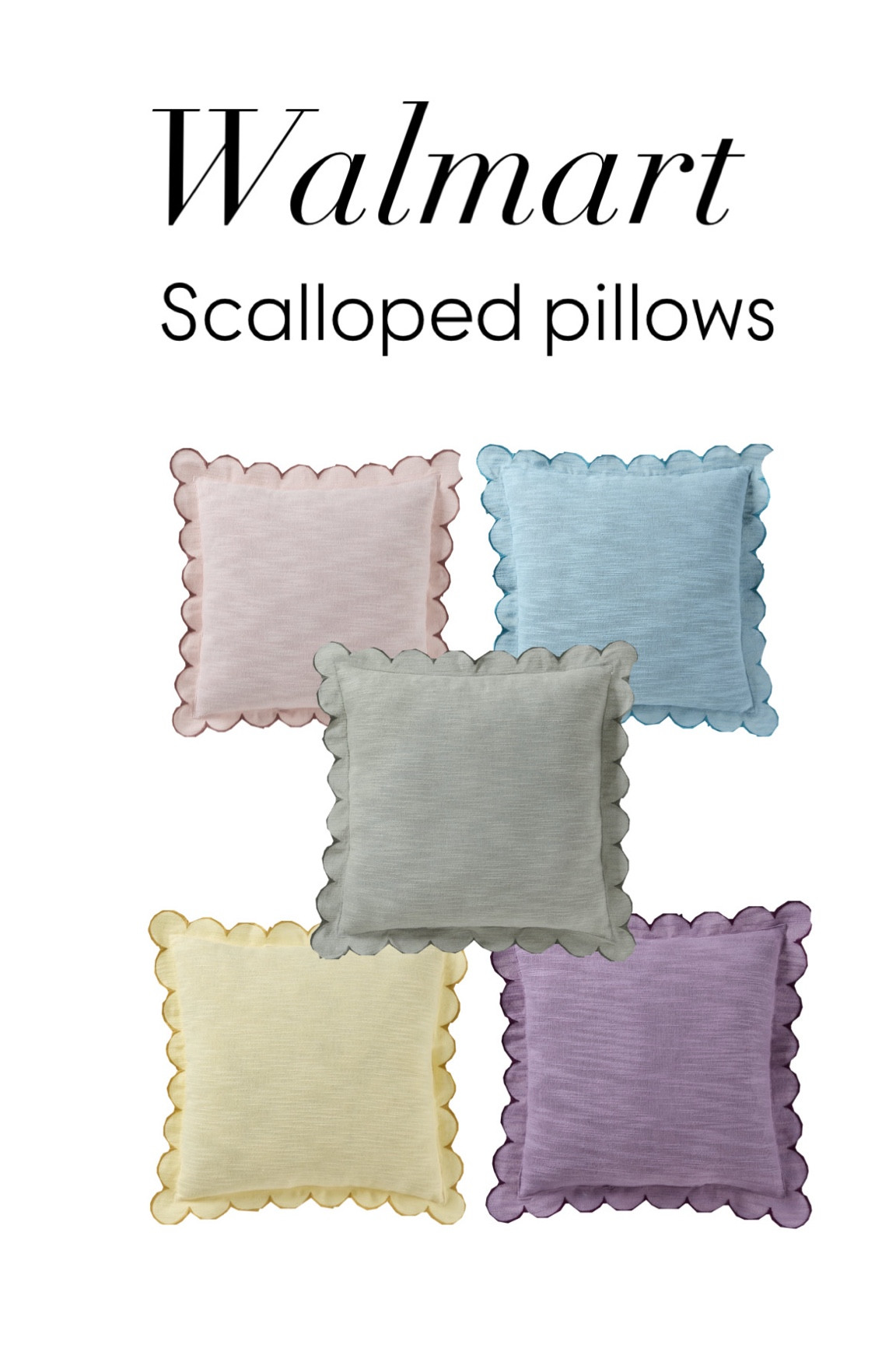 Walmart adorable scalloped pillows just in time for Spring! Five soft pastel colors to update your home for Easter! 

Scalloped, throw pillows, Walmart home decor 
#walmartfinds, #throwpillows #scalloped 

#LTKHome #LTKSeasonal #LTKStyleTip