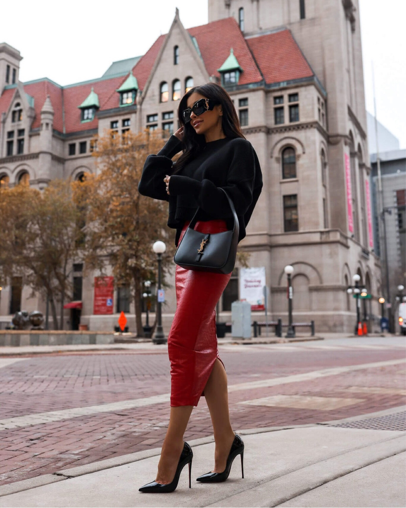 Fall / holiday outfit ideas from Nordstrom
Free People black sweater wearing an XS
Nordstrom red faux leather skirt wearing an XS - size up under $100
YSL Saint Laurent hobo bag




#LTKfindsunder100 #LTKCyberWeek #LTKHoliday