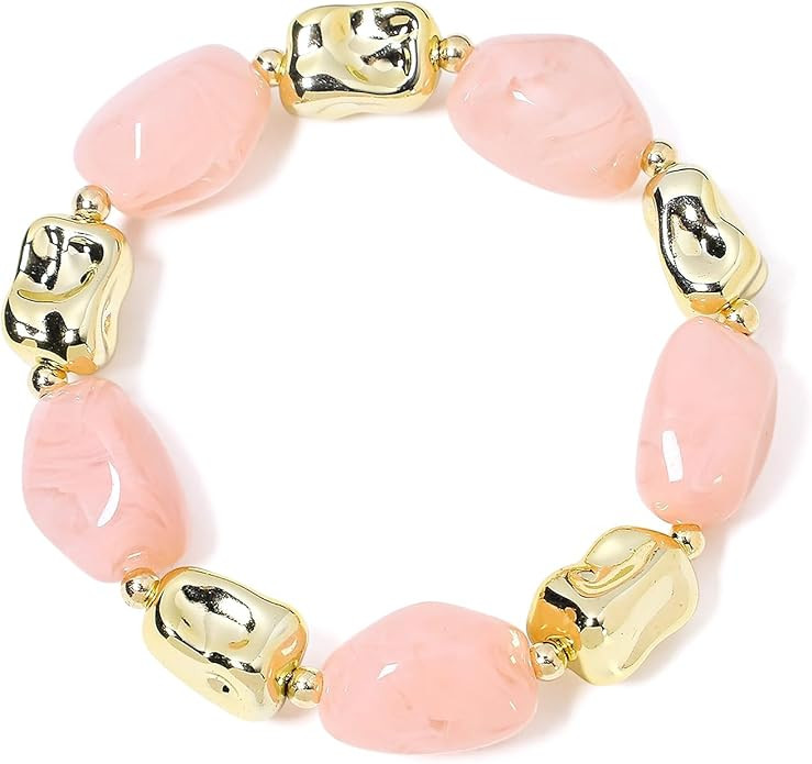 Colorful Beaded Hand Chain for Women Multicolor Acrylic Resin Beads Bracelet Summer Beach Stateme... | Amazon (US)