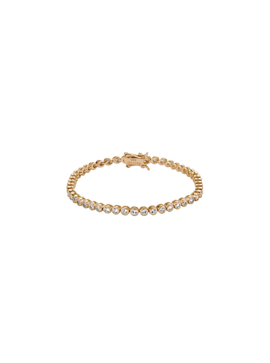 JAMES BEZEL 2.5MM, LAB-GROWN WHITE SAPPHIRE GOLD RIVIÈRE BRACELET | Dorsey