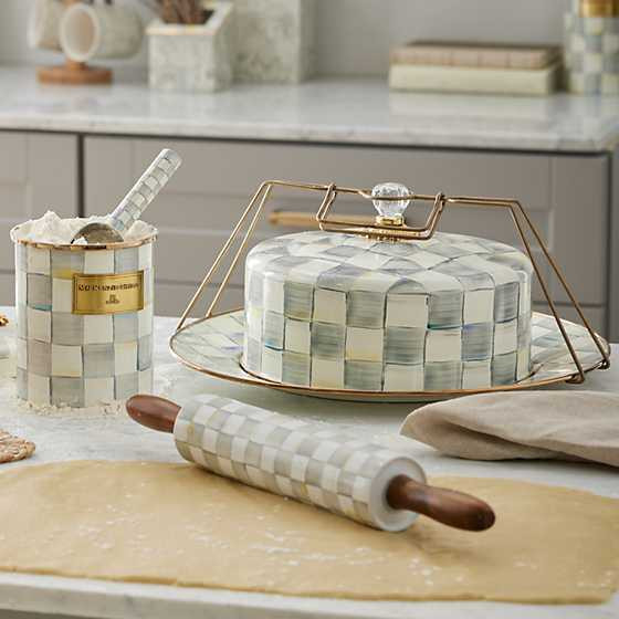 Sterling Check Cake Carrier | MacKenzie-Childs
