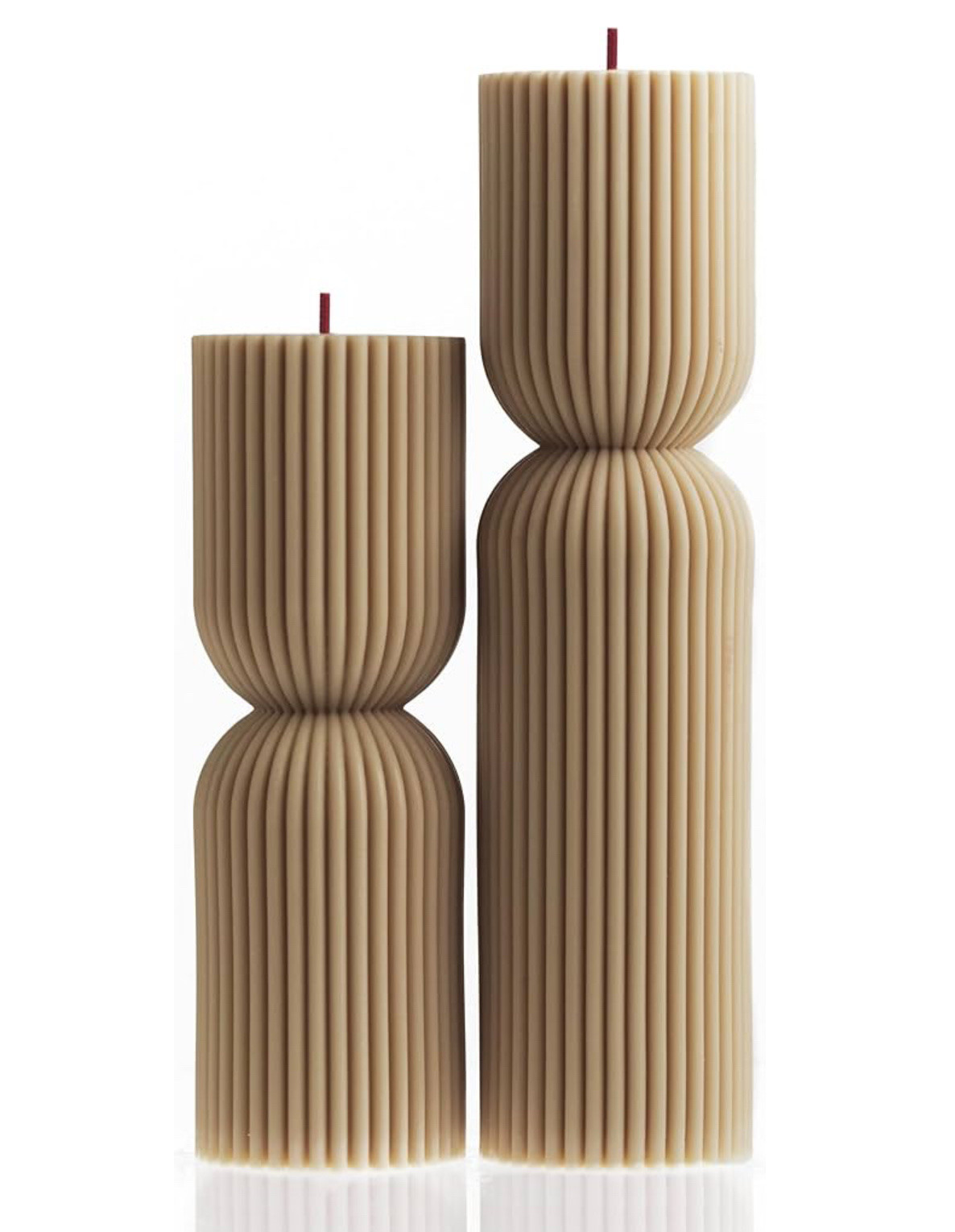 LAWA Hourglass Pillar Candle - Large Beautiful Handmade Pillar Scented Soy Wax Candle Elegant Bubble Aesthetic Candle Housewarming Gift Home Room Shelf Decor Idea Sandstone (Set of 2)

#LTKHome