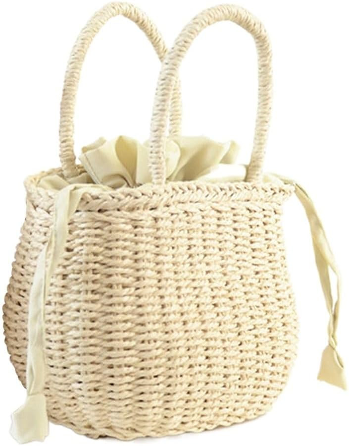 2023 Handmade Handbag Knit Women Girl Square Rattan Woven Straw Bag Summer Beach Bag Straw Handba... | Amazon (US)