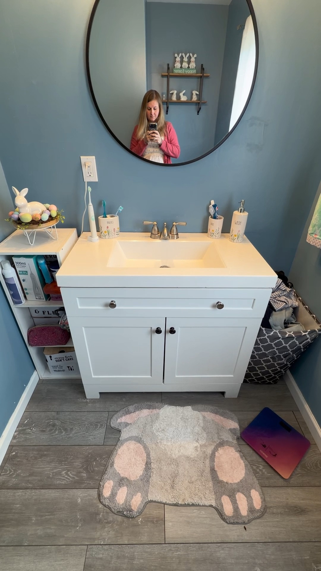 Soft blues, pastel eggs, and a little bunny moment = the sweetest Easter bathroom refresh 🌸🐣


#LTKSeasonal #LTKvlog #LTKHome
