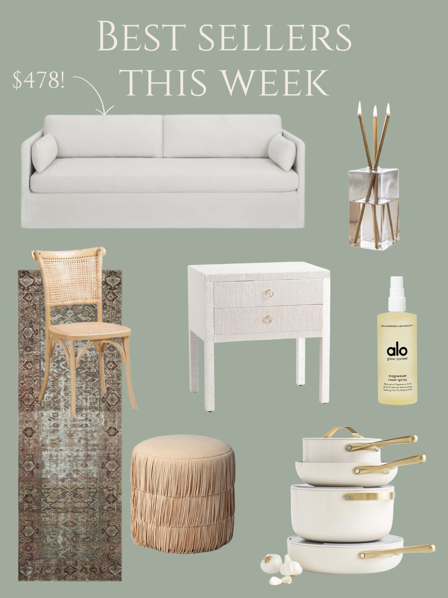 This sofa is under $500!!  






Loloi rug runner, Raffia nightstand, TJ Maxx, Marshalls HomeGoods fringe Ottoman, Cura home, alo yoga, magnesium spray, caraway home cookware, everlasting candle, Walmart dining room chairs

#LTKsalealert #LTKhome #LTKCyberWeek