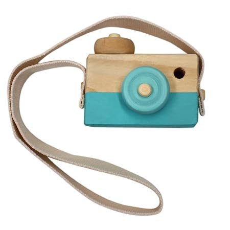 Allure Maek Wooden Mini Camera Toy Pillow Kids' Room Hanging Decor Portable Toy Gift (Blue) | Amazon (US)