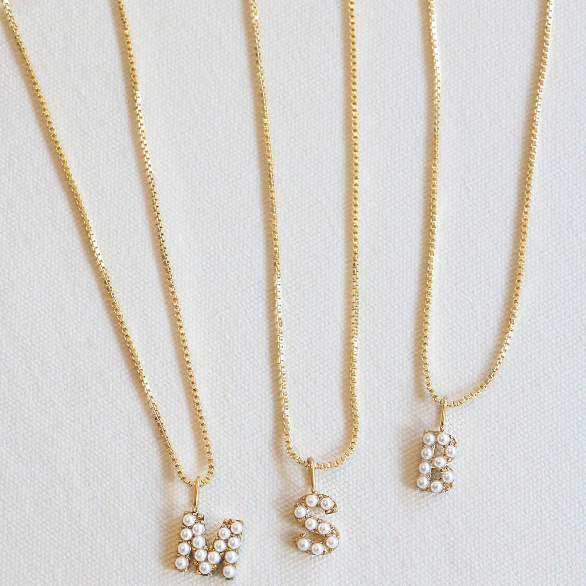 pearl letter necklace { Gold Plated } | Chic Mama Jewelry