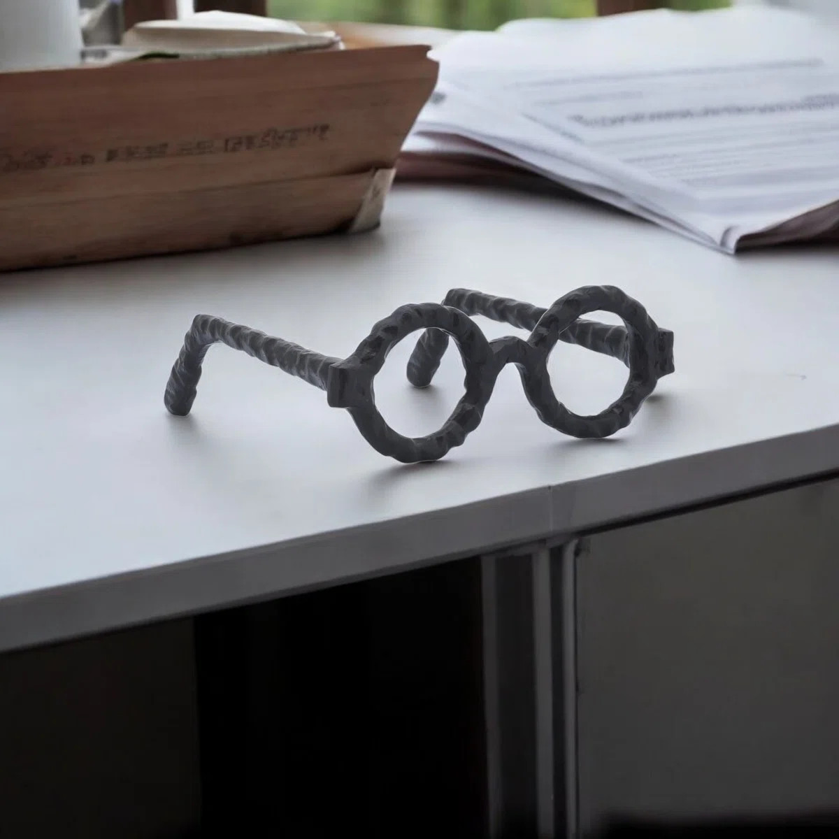 Glam Metal & Aluminum Sculptural Eyeglasses Decorative Accent | Wayfair North America