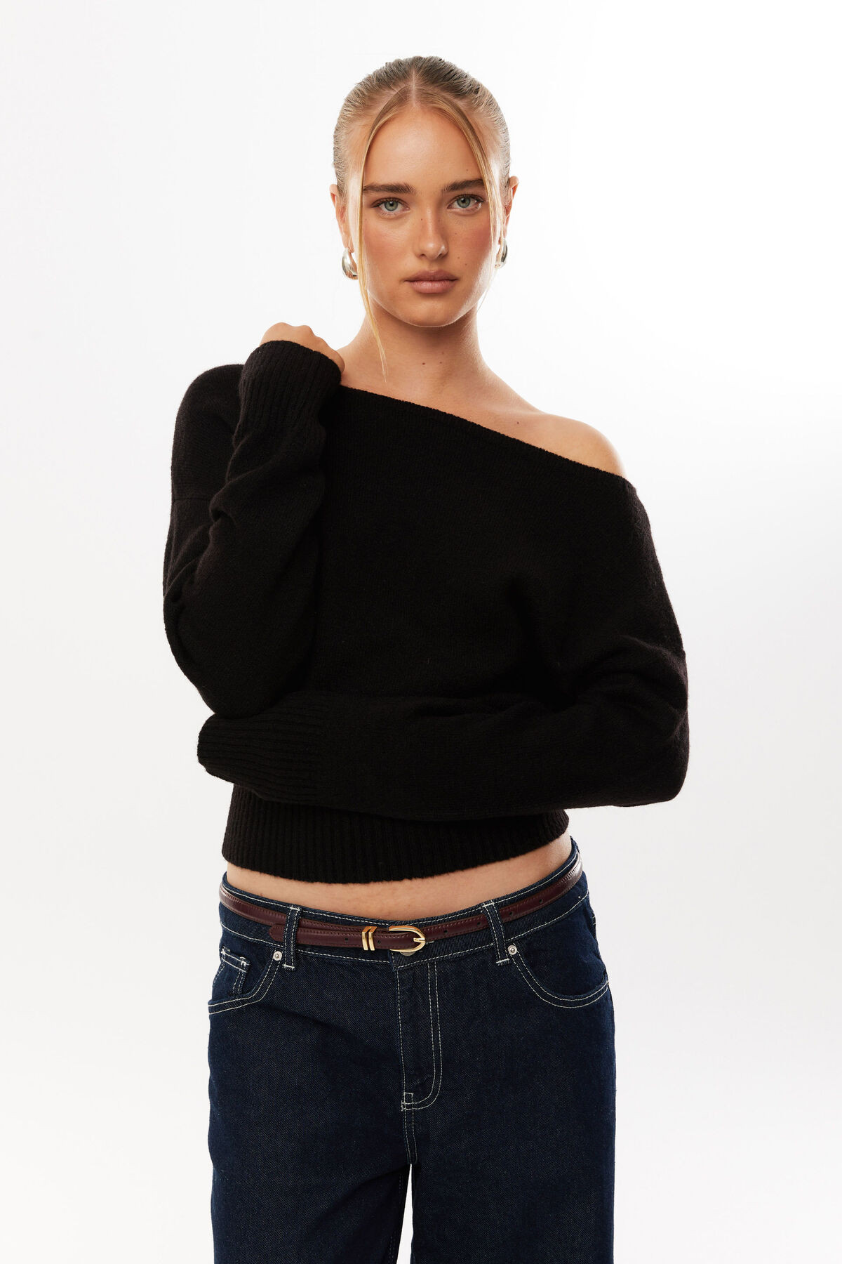 Pippa Off Shoulder Knit Jumper | Supre (AU & NZ)
