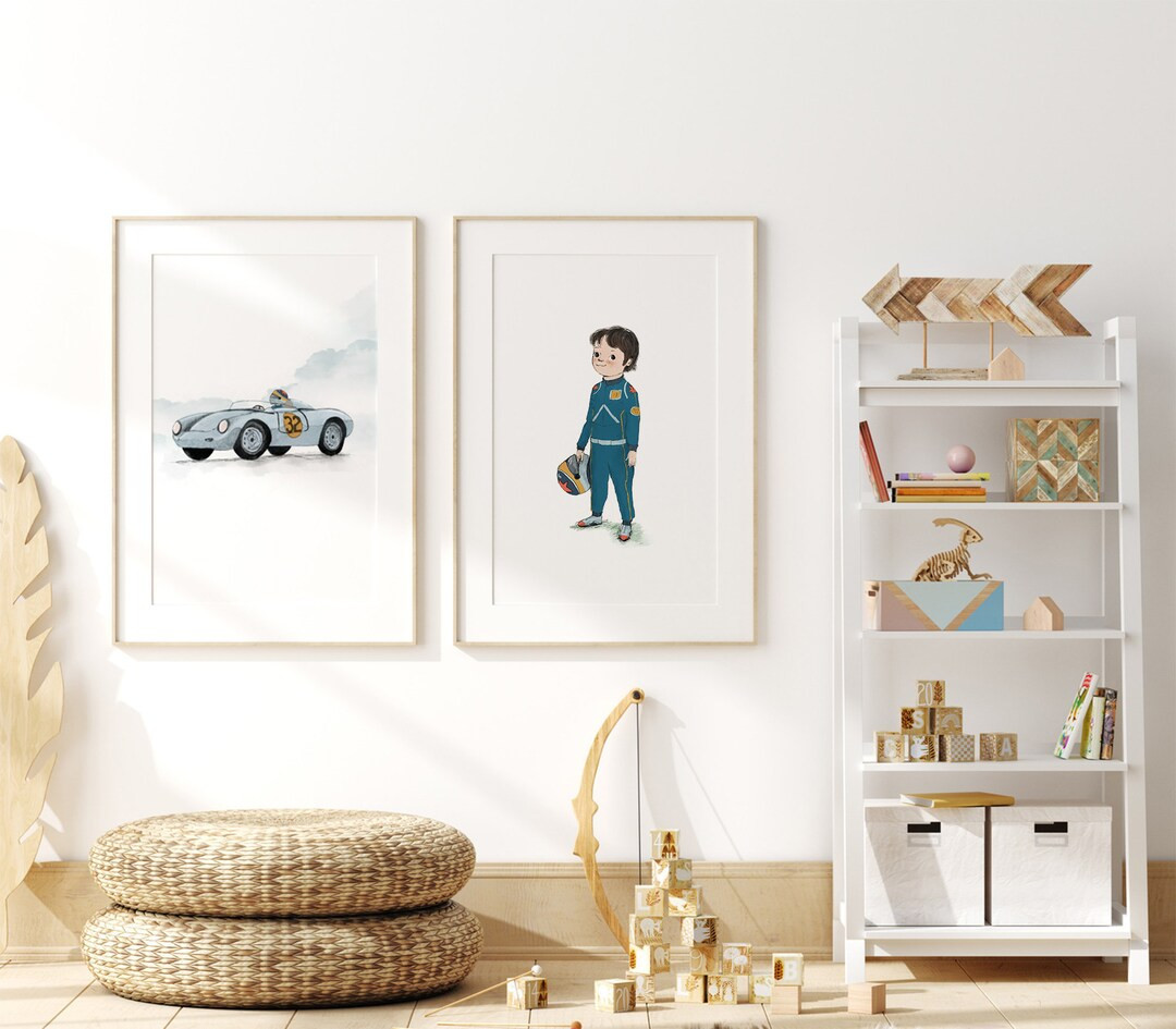 Race car driver, nursery decor boy, racing wall art poster, car racing poster, nursery wall art b... | Etsy (US)