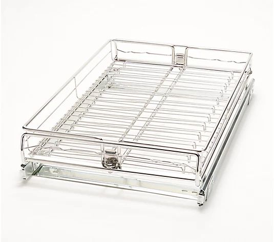 Tidy & Co. Set of 2 Stainless Steel Sliding Cabinet Organizers | QVC