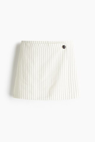 H & M - Wrap Skort - Cream/Striped | H&M (US + CA)