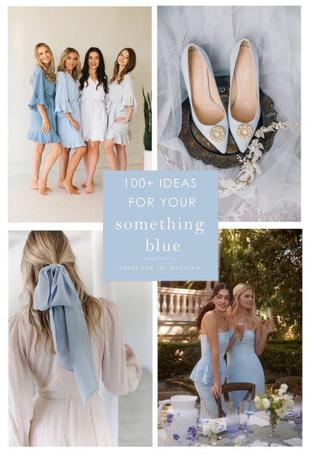100 ideas for your something blue 
Gifts for the bride to be
Blue wedding ideas
Etsy gift ideas 
Engagement gift 
Bridesmaid gift 
Blue robes
Blue bow
Blue bridesmaid dresses 
Blue wedding shoes 
Blue wedding decor 

#LTKfindsunder100 #LTKwedding #LTKfindsunder50