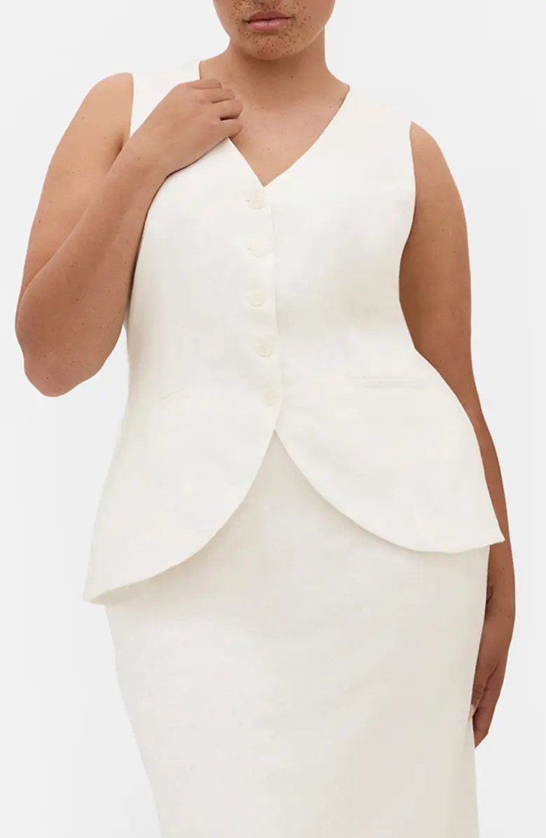 City Chic Devienne Linen Blend Vest | Nordstrom | Nordstrom