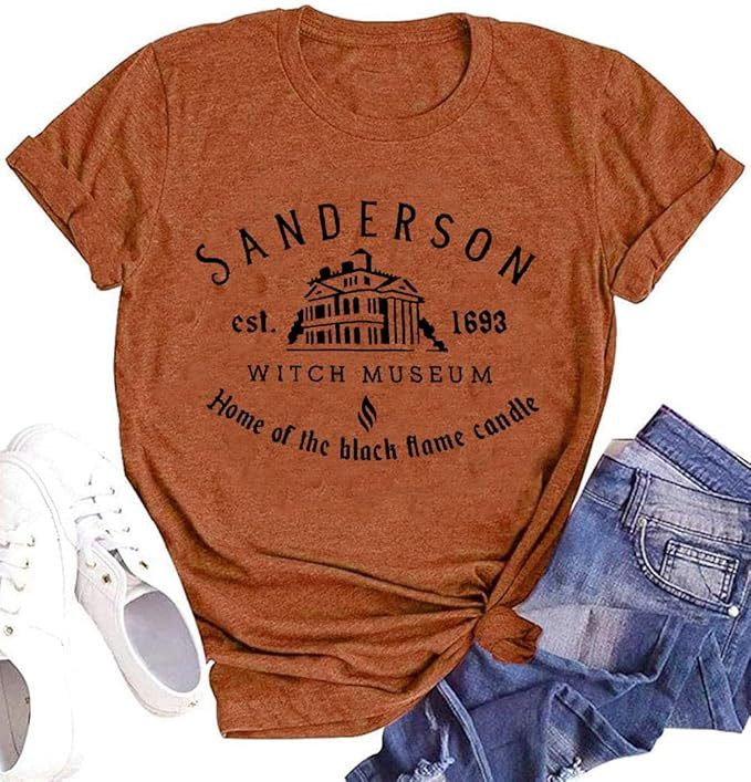 Halloween Shirt Women Sanderson Letter Print Graphic Plus Size Hocus Pocus Fall Tees Tops | Amazon (US)