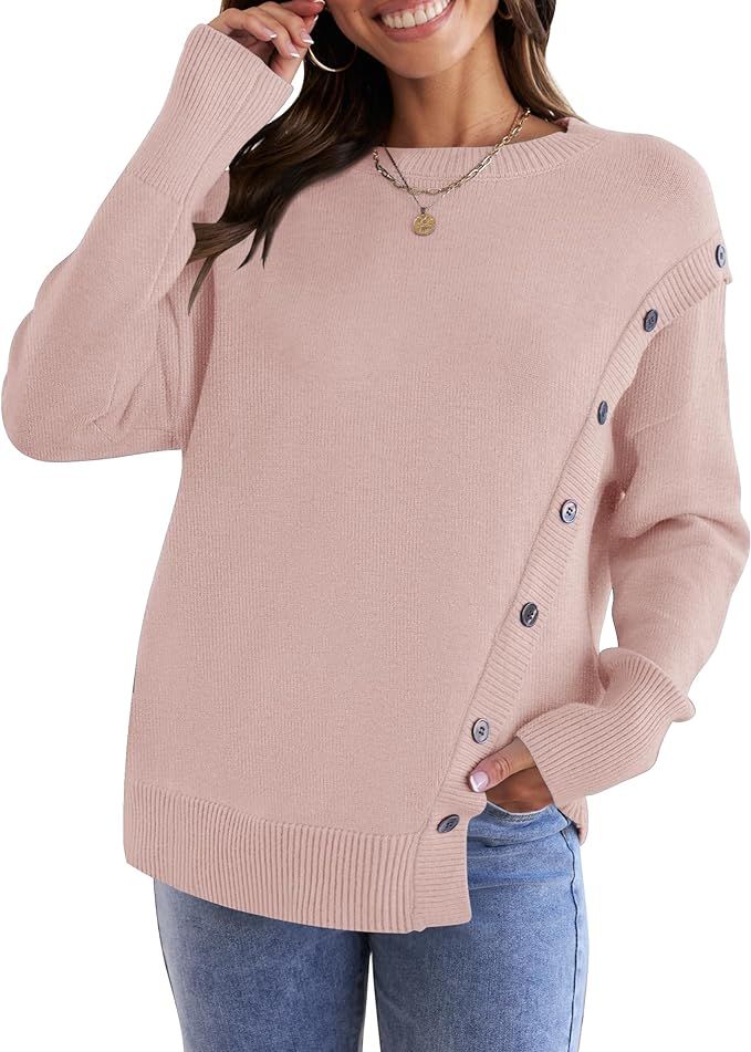ZESICA Women's 2024 Fall Winter Sweater Oversized Long Sleeve Crew Neck Casual Knit Pullover Jump... | Amazon (US)