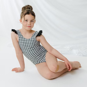Mini Ruffle One-Piece, Houndstooth | Albion Fit