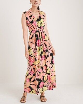 Floral-Print Pleated Maxi Dress | Chico's