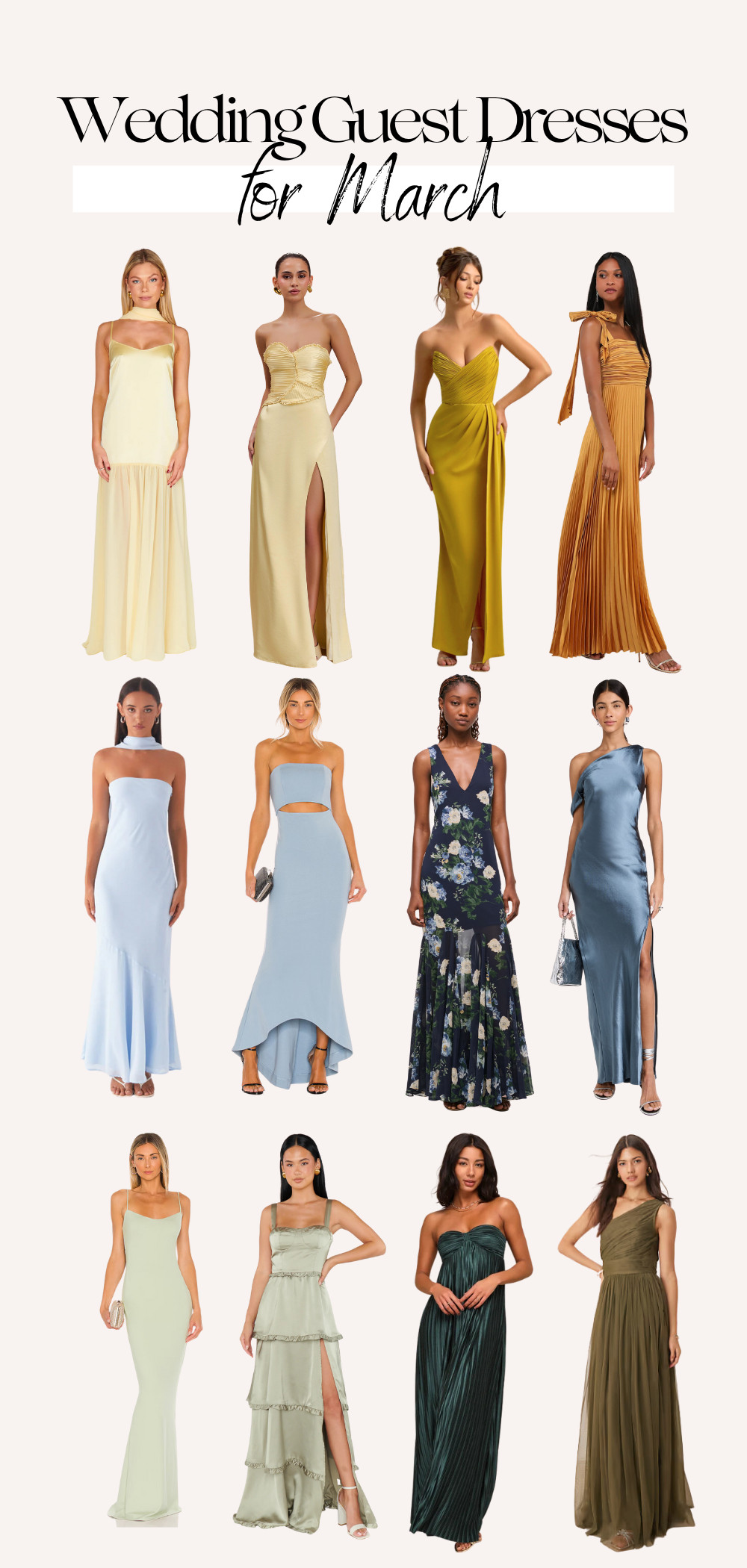 Spring wedding season is just around the corner, and March is the perfect time to embrace fresh, elegant styles. Whether you're attending a garden ceremony or a formal evening affair, these wedding guest dresses blend seasonal charm with timeless sophistication. 

 #LTKSeasonal #LTKStyleTip #LTKWedding