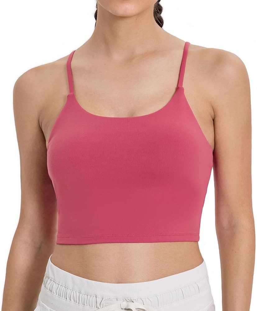 Lemedy Women Padded Sports Bra Fitness Workout Running Shirts Yoga Tank Top | Amazon (US)