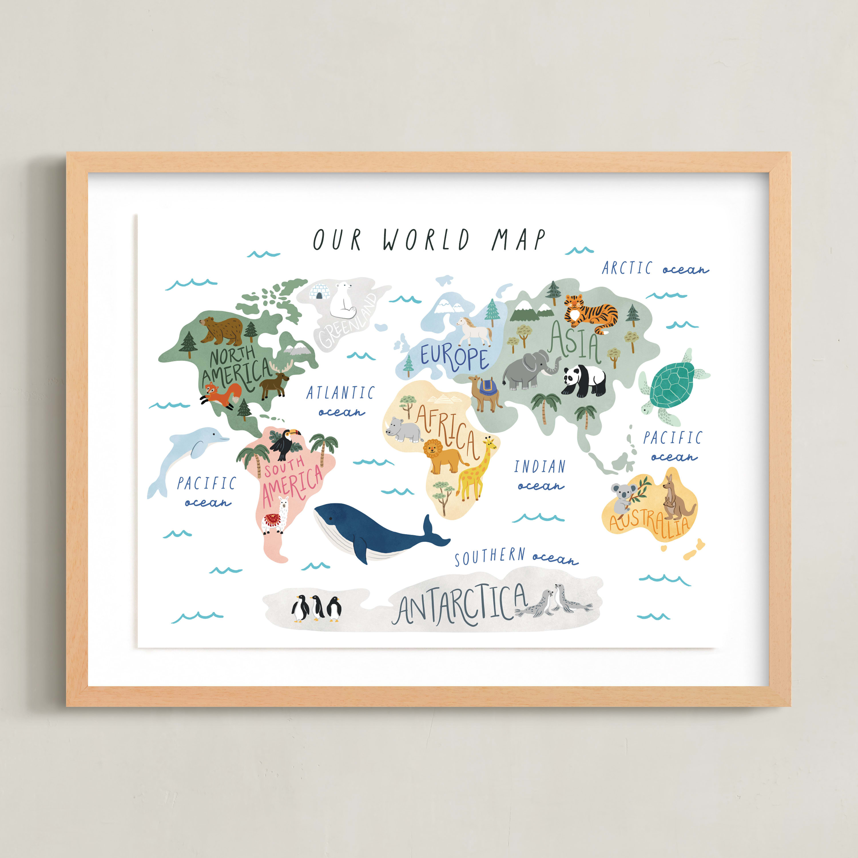"Our World Map" - Drawing Limited Edition Art Print by Elly. | Minted