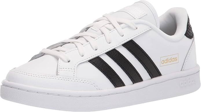 adidas Women's Grand Court SE Tennis Shoe, White/Black/Gold Metallic, 8.5 | Amazon (US)