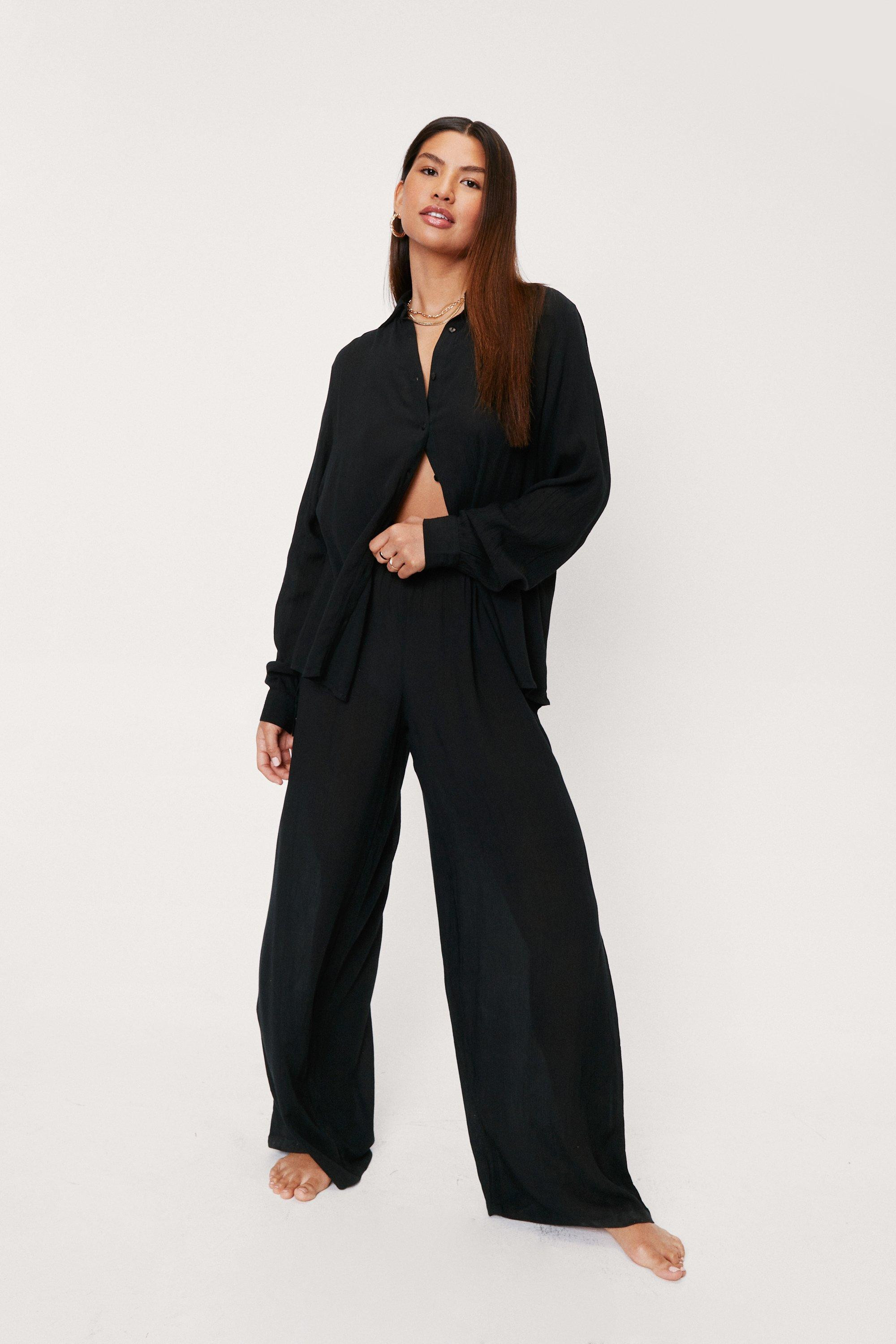 Shirt and Wide Leg Pants Beach Cover Up Set | Nasty Gal (US)