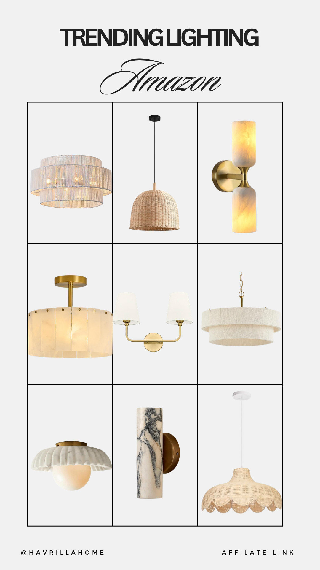 Amazon lighting finds, trending light fixtures, pendant lighting ideas, flush mount lighting, modern chandelier amazon, wall sconce gold, rattan pendant light, woven light fixture, alabaster ceiling light, brass bathroom sconce, kitchen island pendant lights, designer look lighting, affordable lighting amazon, entryway chandelier ideas, bedroom lighting ideas, neutral home lighting, statement light fixtures, modern traditional lighting, home renovation lighting, ceiling light inspiration

#LTKHome