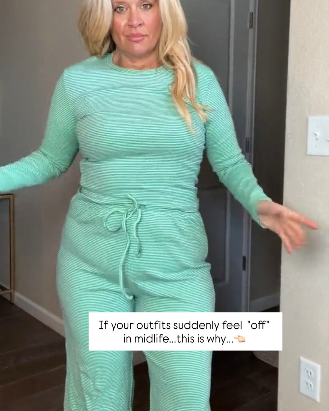 ✨Tap the bell, save and ❤️ for over 40 fashion, midlife style, midsize fashion and luxury looks for less. 

If getting dressed has felt harder lately… you’re not imagining it. 🤍

A lot of us were taught tighter clothes would make us look smaller.

But in midlife, that often creates more pulling, more tension, and more frustration.

What finally changed things for me wasn’t hiding my body…
It was learning how to dress WITH it instead.

That’s where Outfit Physics changed everything:

✔️ softer structure
✔️ pieces that skim instead of cling
✔️ balance instead of squeezing
✔️ comfort + polish together
And honestly?

Getting dressed started feeling easier again.

Comment RELIEF and I’ll send the pieces that are actually working for me right now. ✨

Follow @over40andmidlife for midlife style that supports us not fights us.


👑"Helping you look good, feel good!" - Lindsey Denver

#LTKOver40 #LTKPlusSize #LTKMidsize