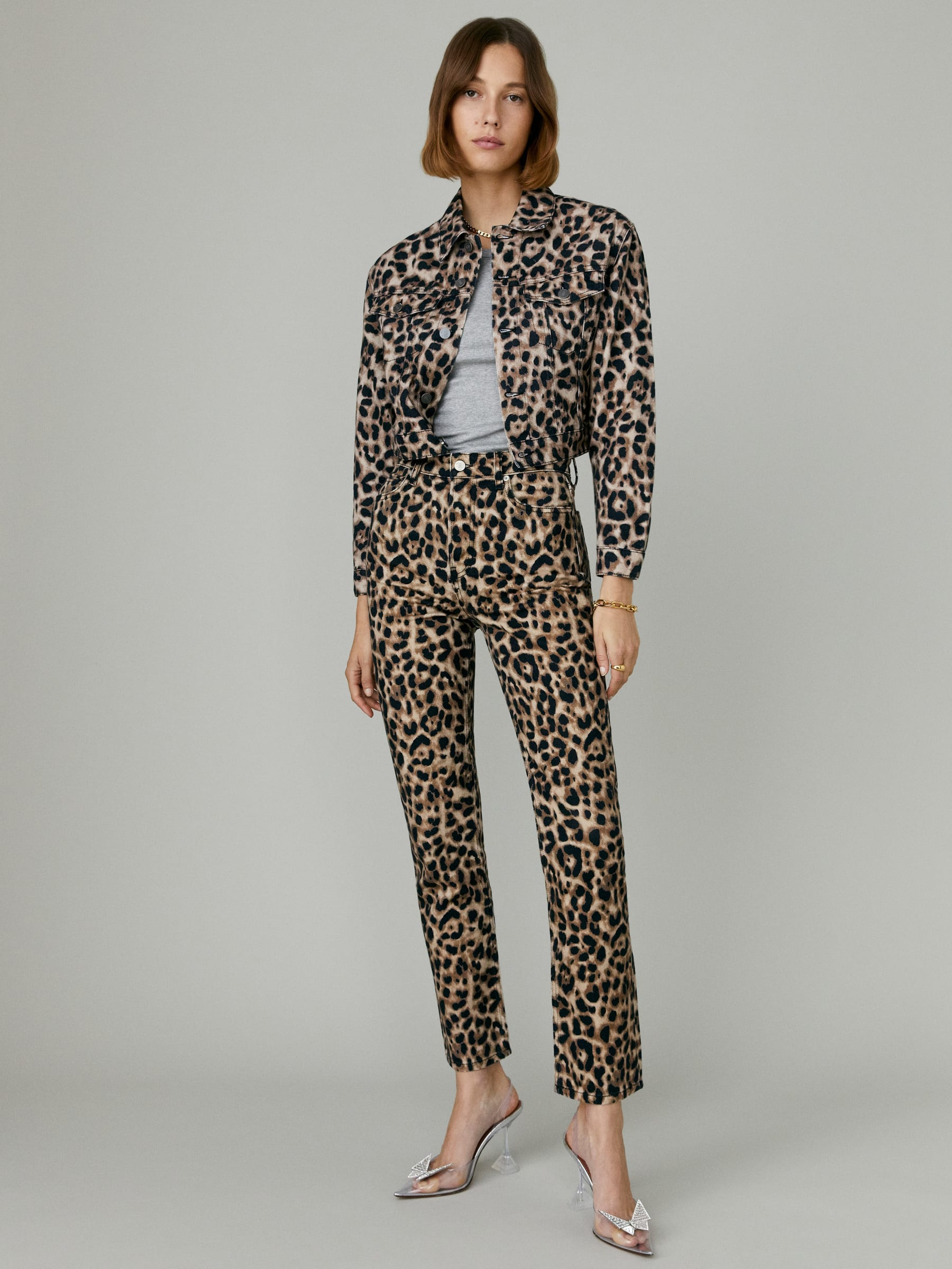 Leopard High Rise Straight Jeans | Reformation (Global)
