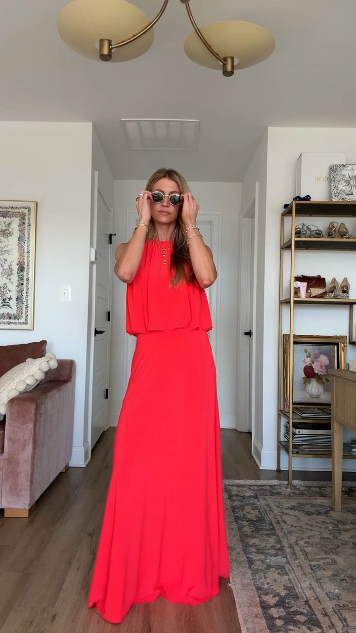 Coral maxi set! 
I linked the only retailers that still have it in stock. Bell has the most sizes in the top and Sam Edelman has the most sizes in the skirt. 
Top: wearing size small 
Shirt: wearing size XS
Sandals: run small, order up 1 size  

#LTKSeasonal #LTKootd #LTKgrwm