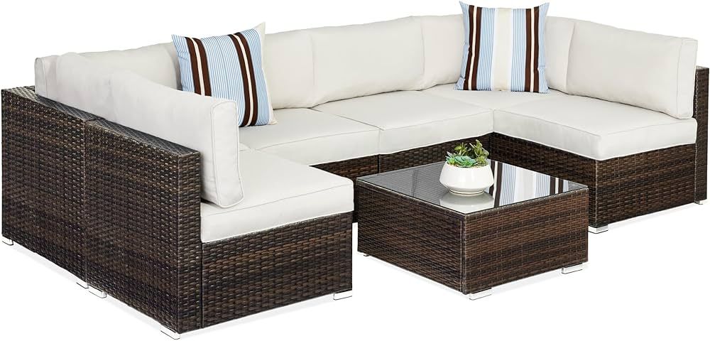 Best Choice Products 7-Piece Modular Outdoor Sectional Wicker Patio Conversation Set w/ 2 Pillows... | Amazon (US)