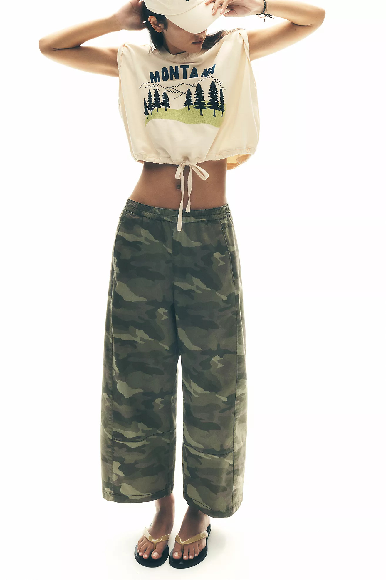 The Izzie Relaxed Pull-On Barrel Pants by Pilcro: Printed Twill Edition | Anthropologie (US)