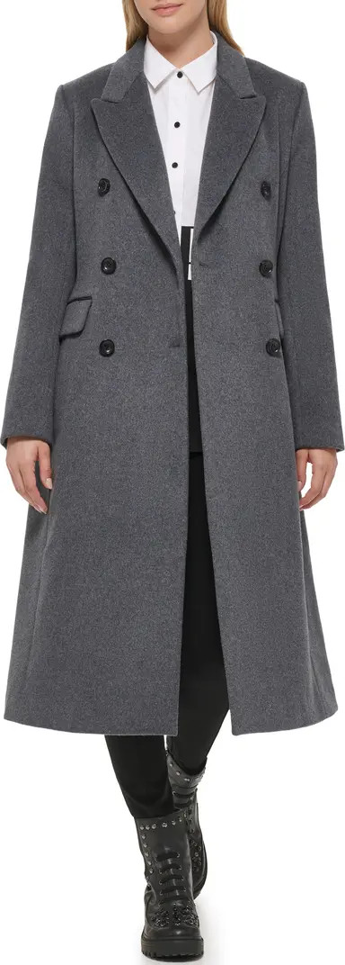 KARL LAGERFELD PARIS Wool Blend Double Breasted Coat | Nordstromrack | Nordstrom Rack