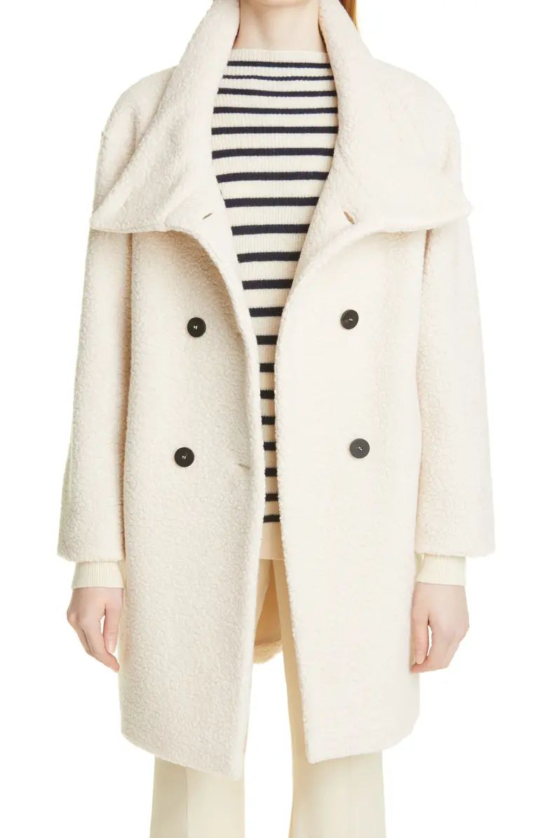 Harris Wharf London Funnel Neck Bouclé Coat | Nordstrom | Nordstrom