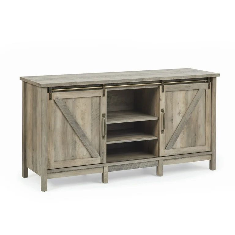 Better Homes & Gardens Modern Farmhouse TV Stand for TVs up to 70", Rustic Gray Finish | Walmart (US)