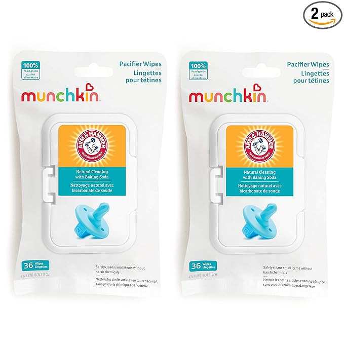 Munchkin Arm & Hammer Pacifier Wipes - Safely Cleans Breast Pump Parts and Feeding Essentials for... | Amazon (US)