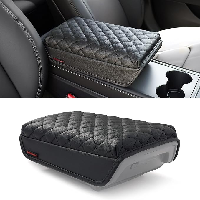 Oeream KMMOTORS Model 3, Model y Console Cover, Armrest Cushion, Accessories, Gadgets, Vegan Leat... | Amazon (US)