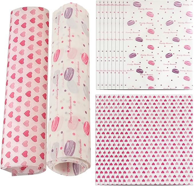 100 PCS Food Grade Wrap Paper, Heart Greaseproof Paper Waterproof Wax Paper Sheets Food Wrapping ... | Amazon (CA)
