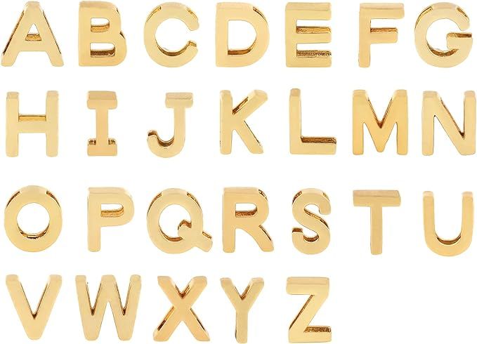 26pcs 18k Gold Filled Letter Charms,Initial Charms,Letter Pendants for DIY Bracelet Necklace Jewe... | Amazon (US)