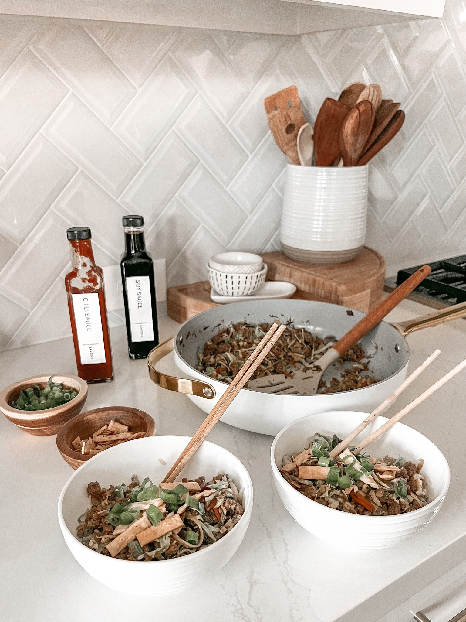 Egg roll bowls in my new Caraway pots!! I’m obsessed with them!!! 100% non toxic and the nonstick is Legit!!! 

#LTKhome #LTKFind #LTKsalealert